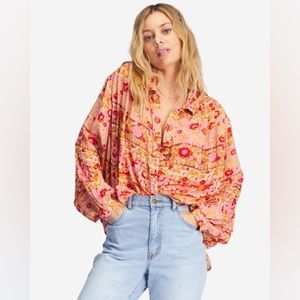 BillaBong Lightweight Floral Button Down